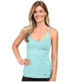 Nike Strappy Training Tank (teal Charge/heather/black) Women's Sleeveless