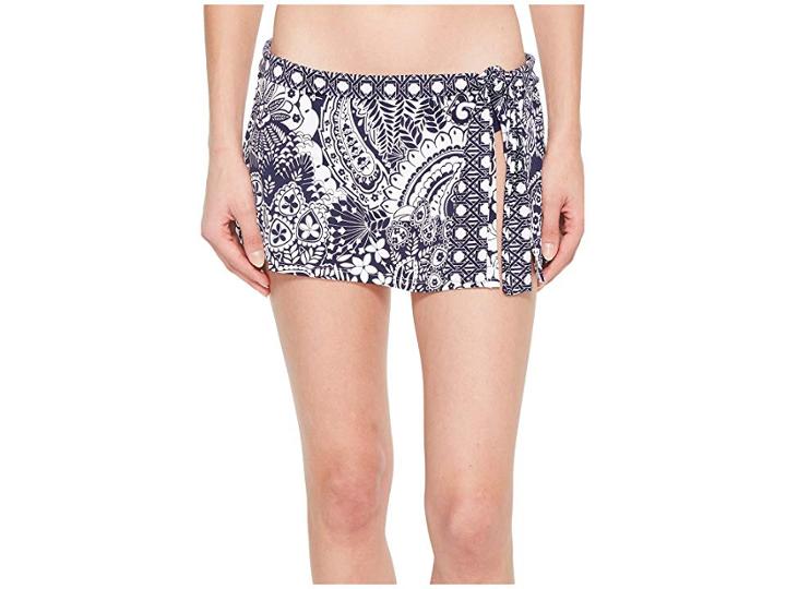 Tommy Bahama Paisley Paradise Skirted Hipster Bikini Bottom (mare Navy) Women's Swimwear