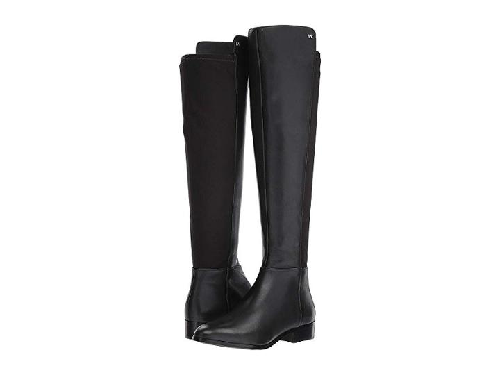 Michael Michael Kors Bromley Flat Boot (black Nappa/sensitive Stretch) Women's Zip Boots