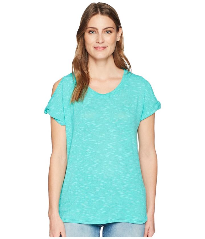Tribal Slub Knit Twisted Cap Sleeve Top (jade) Women's T Shirt
