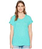 Tribal Slub Knit Twisted Cap Sleeve Top (jade) Women's T Shirt