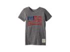 The Original Retro Brand Kids Vintage Tri-blend American Flag Tee (toddler) (streaky Grey) Boy's T Shirt