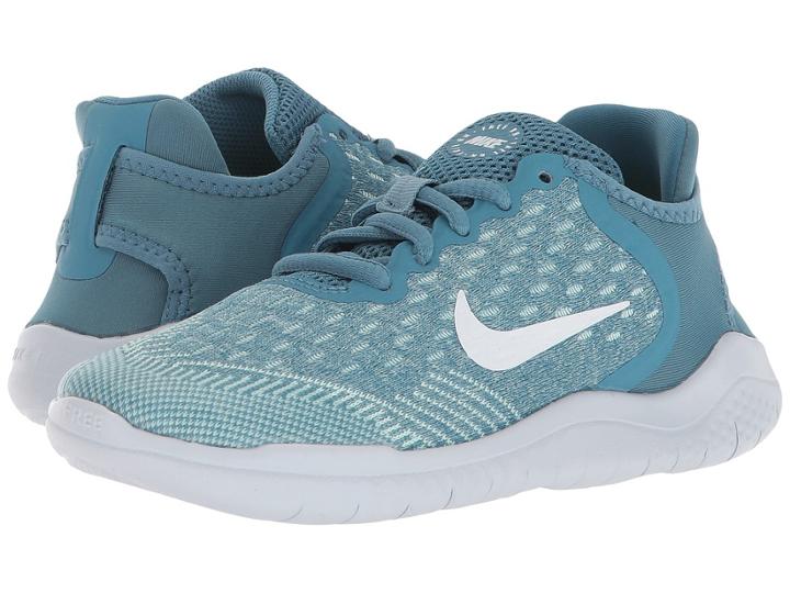 Nike Kids Free Rn 2018 (little Kid) (noise Aqua/white/igloo/pure Platinum) Girls Shoes