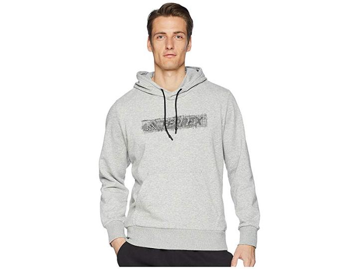 Adidas Outdoor Logo Hoodie (medium Grey Heather) Men's Sweatshirt