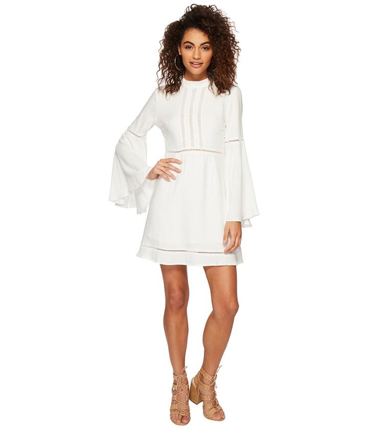 Jack By Bb Dakota Charrelle Rayon Twill Dress With Ladder Tape Trim (off-white) Women's Dress