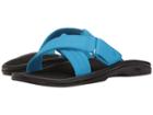Olukai 'ohana Slide (tide Blue/black) Women's Sandals