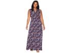 Michael Michael Kors Plus Size Scatter Blooms Slit Maxi Dress (true Navy/bright Blush) Women's Dress