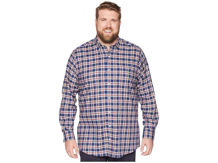 Nautica Big & Tall Big Tall Wear To Work Plaid (j Navy) Men's Clothing