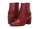 Frye Flynn Short Inside Zip (red Clay Polished Soft Full Grain) Women's Boots