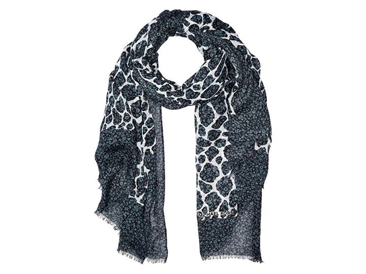 Michael Michael Kors Layered Graphic Leopard Oblong (black) Scarves