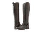 Frye Melissa Harness Inside Zip (dark Brown Vintage Brush Off) Cowboy Boots