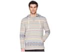 True Grit Baja Combed Cotton Vintage Washed Poncho With Stitch Details (faded Blue) Men's Coat