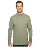 Ecoths Black Rock 3/4 Zip Shirt (agave Green) Men's Long Sleeve Pullover