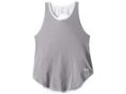 Under Armour Kids Finale Tank Top (big Kids) (steel Light Heather/green Typhoon) Girl's Clothing