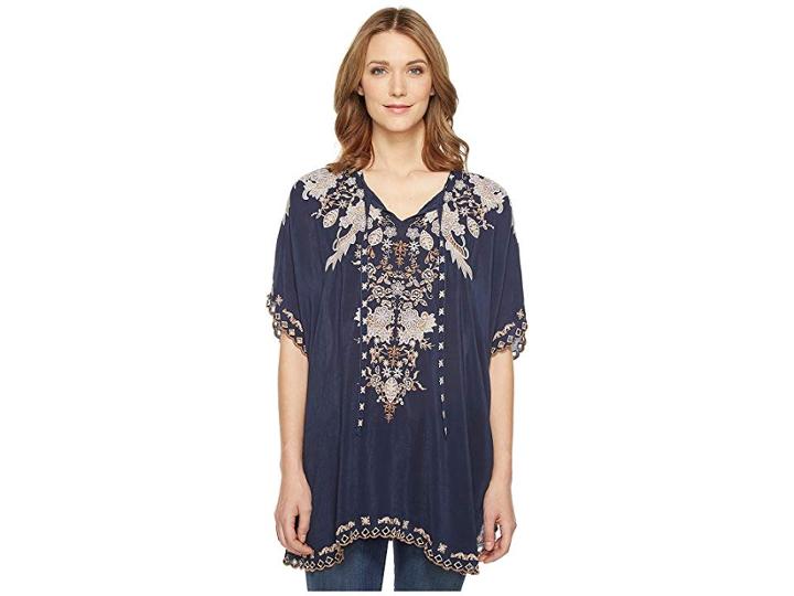 Johnny Was Egypt Eyelet Poncho (deep Dawn) Women's Clothing