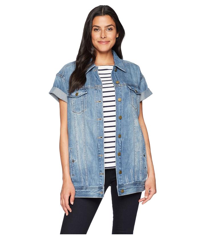 Liverpool Rolled Sleeve Jean Jacket (sutter Destruct) Women's Coat