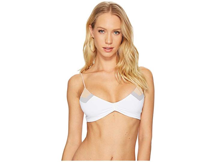 L*space Haley Blocked Top (white) Women's Swimwear