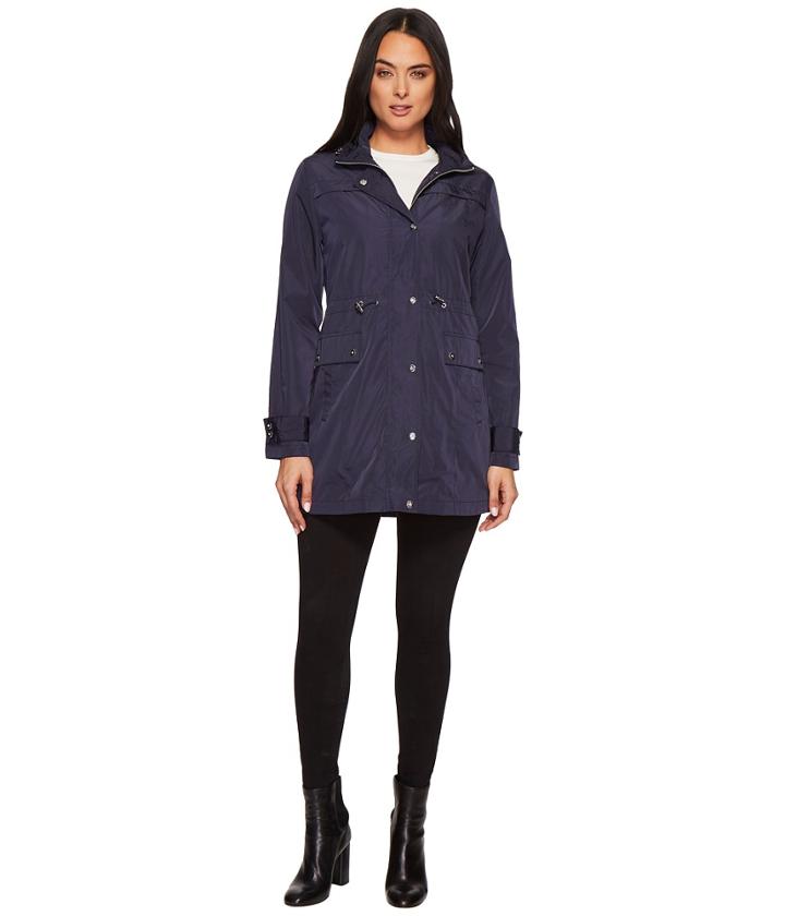Lauren Ralph Lauren Faux Memory Short Anorak (dark Navy) Women's Coat