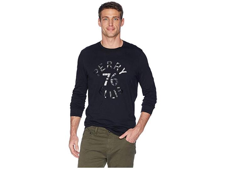 Perry Ellis Pima Logo Crew (black) Men's T Shirt
