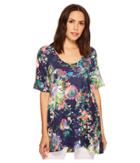 Nally & Millie Blue Floral Tunic (multi) Women's Clothing