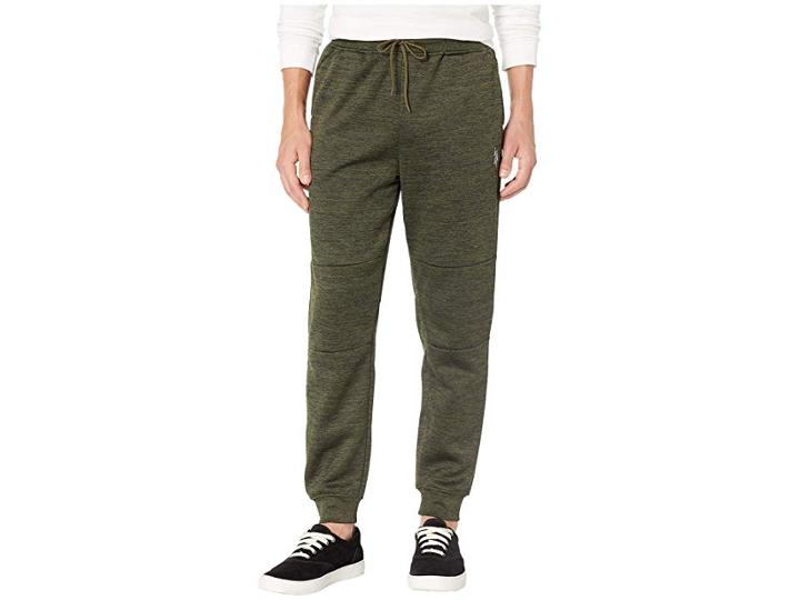 U.s. Polo Assn. Haze Space-dyed Fleece Joggers (army Heather) Men's Casual Pants