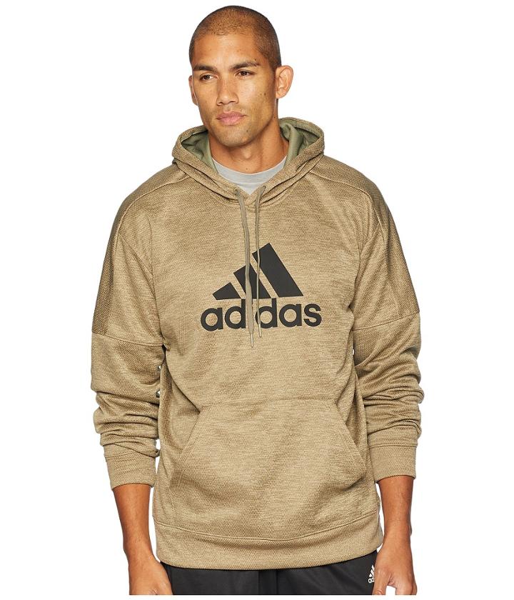 Adidas Team Issue Pullover Fleece Hoodie (trace Cargo Melange) Men's Sweatshirt