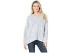 Dylan By True Grit Frosty Tipped Pile Lofty V-neck (denim) Women's Sweater