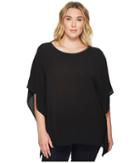 Michael Michael Kors Plus Size Chain Neck Detail Top (black) Women's Clothing