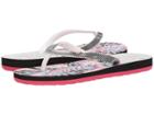 Roxy Kids Pebbles Vi (little Kid/big Kid) (white/black/flower) Girls Shoes