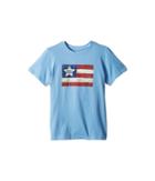 Life Is Good Kids Vintage American Flag Crusher Tee (little Kids/big Kids) (powder Blue) Boy's T Shirt
