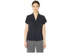 Calvin Klein Flutter Sleeve Top (navy) Women's Clothing