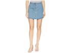 Bb Dakota Macyn Button Front Denim Skirt (light Blue) Women's Skirt