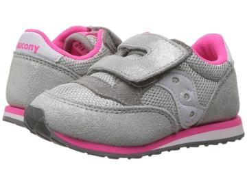 Saucony Kids Originals Jazz Hook Loop (toddler/little Kid) (silver/pink) Kids Shoes