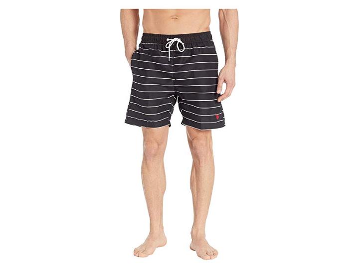 U.s. Polo Assn. Pinstripe Swim Shorts (black) Men's Swimwear