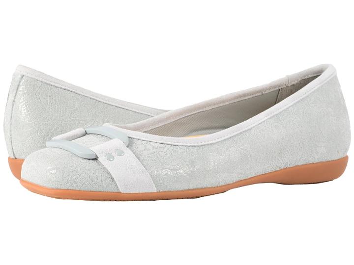 Trotters Sizzle (washed Blue Empire Embossed Leather) Women's Dress Flat Shoes