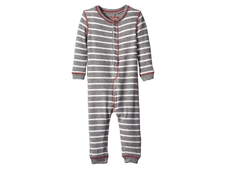 P.j. Salvage Kids Stripe Romper (infant) (heather Grey) Kid's Jumpsuit & Rompers One Piece