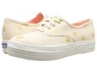 Keds Triple Hibiscus (natural/gold) Women's Lace Up Casual Shoes