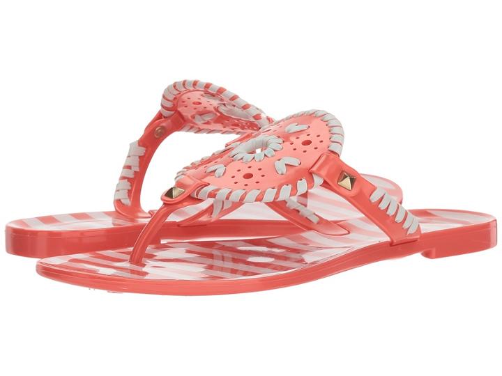 Jack Rogers Striped Georgica Jelly (geranium/white) Women's Sandals