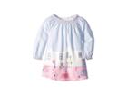 Joules Kids Woven Border Dress (infant) (sky Blue Bear Border) Girl's Dress