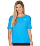 Nike Dry Miler Running Top (light Photo Blue/light Photo Blue) Women's Short Sleeve Pullover