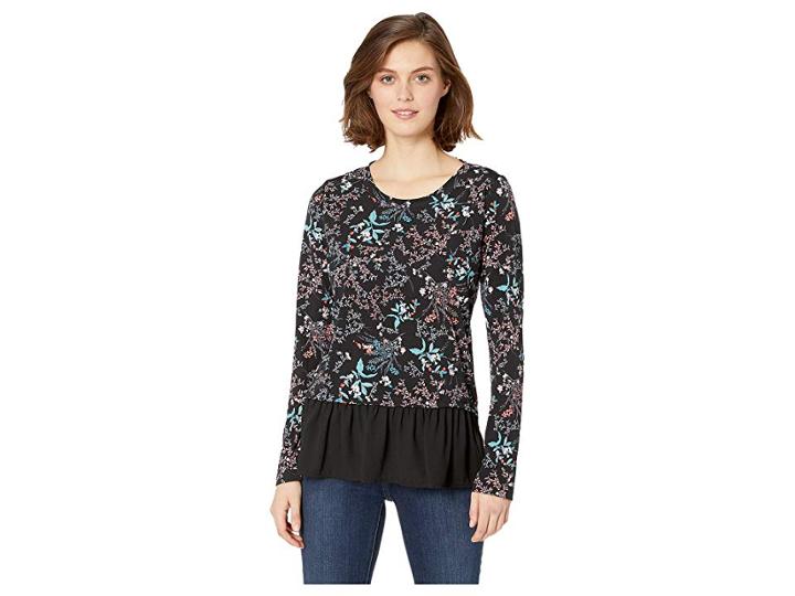 Karen Kane Sheer Hem Top (print) Women's Clothing