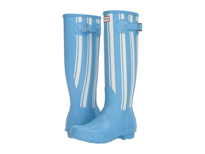 Hunter Original Garden Stripe Tall Rain Boots (forget Me Not/white) Women's Rain Boots