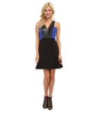 Aryn K Cutout Leather Dress (cobalt/black) Women's Dress