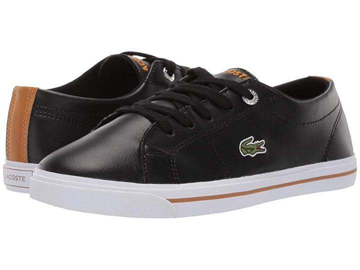 Lacoste Kids Riberac (little Kid) (black/dark Tan) Kid's Shoes