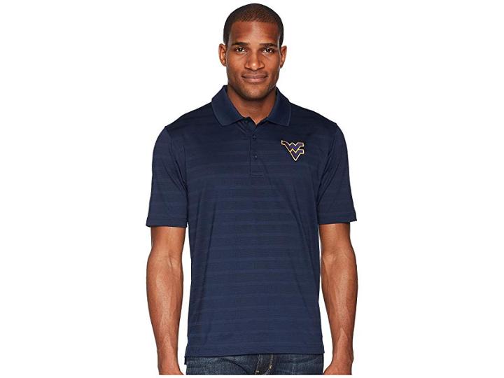 Champion College West Virginia Mountaineers Textured Solid Polo (navy) Men's Short Sleeve Pullover