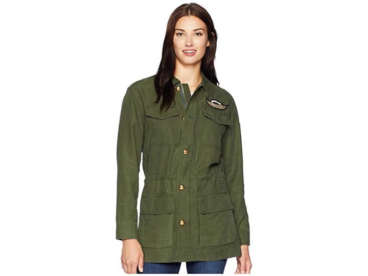 Lauren Ralph Lauren Canvas Utility Jacket (admiral Green) Women's Coat
