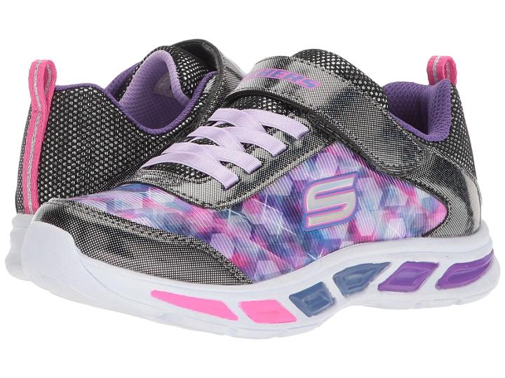 Skechers Kids Litebeams 10921l Lights (little Kid/big Kid) (black/lavendar) Girl's Shoes