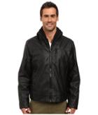 Calvin Klein Faux Leather Hoodie Jacket (black 1) Men's Sweatshirt