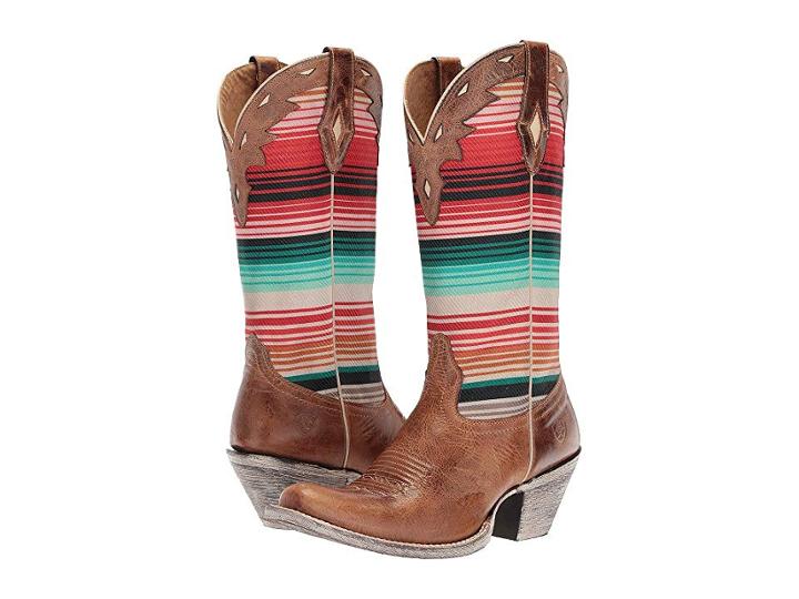 Ariat Circuit Cheyenne (crackled Tan/southwestern Serape) Cowboy Boots