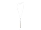 Cole Haan 24 Tassel Necklace (gold/clear Crystal/cubic Zirconia/dark Grey Glass Pearl) Necklace